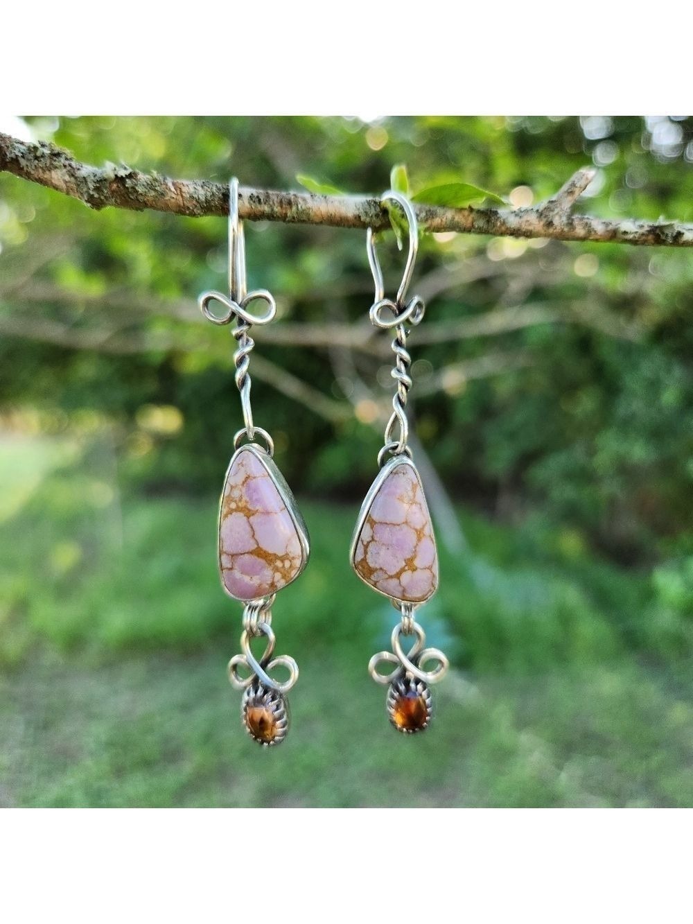 Lupanyxa Phosphosoderite and Citrine Earrings